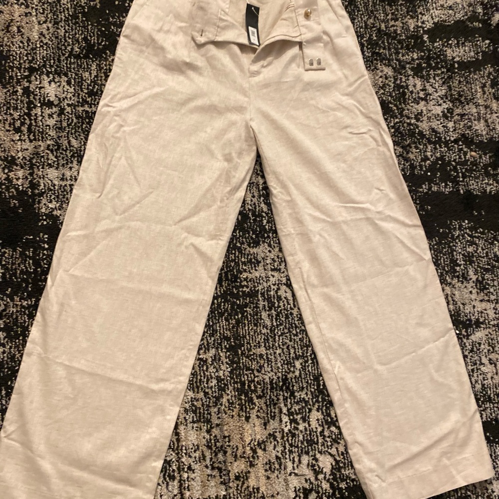 Banana Republic Beige Wide-Leg Trousers